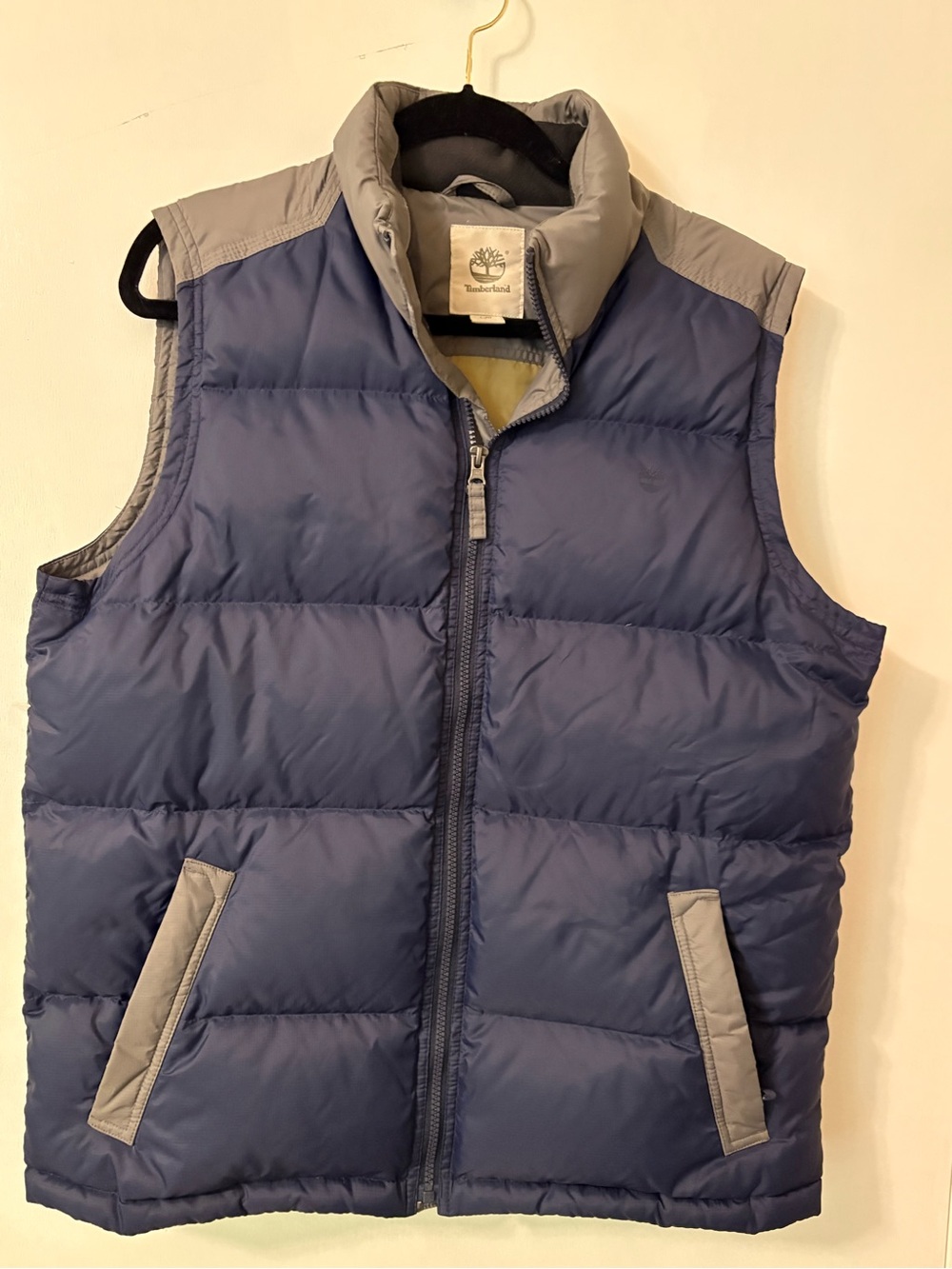 Timberland vintage down puffer vest blue,Gray and khaki. NWOT size men’s large